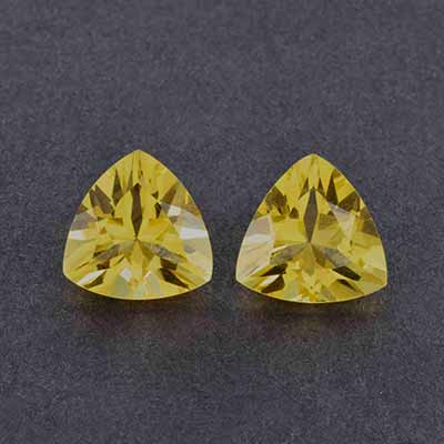 Natural Yellow citrine 1.75 ct 3.5 ct 10x10x6.2 mm Triangle Shape Champagne citrine Citrine loose Diamond cut Princess Custom gems