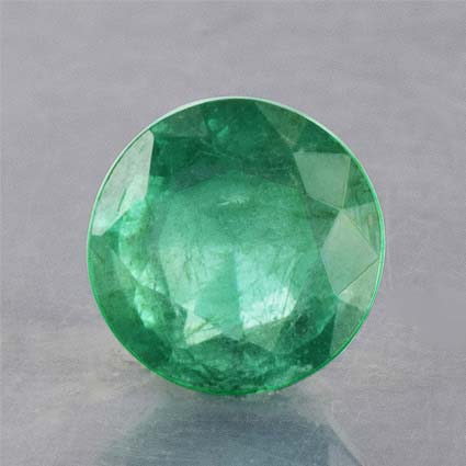 0.88ctw 6x6x3.8mm Round Green Emerald Very Good Little inclusions AAA